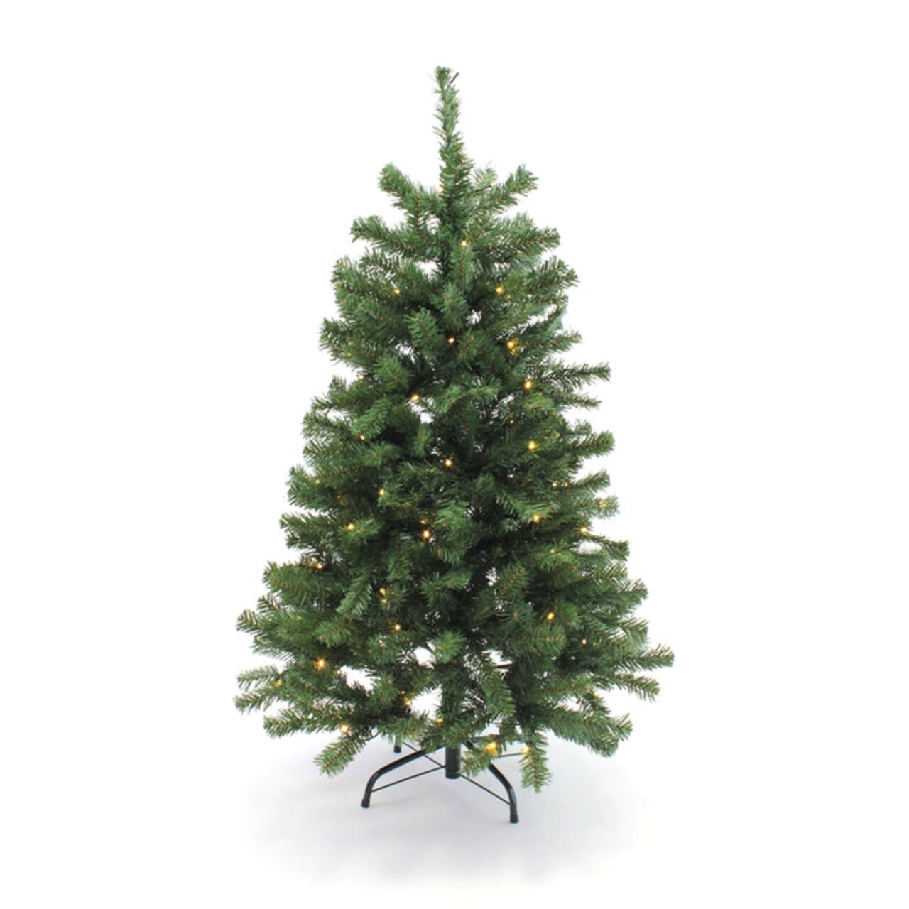 4.5 ft Pre-Lit Christmas Tree with Warm White LED Lights and Hinged Branches